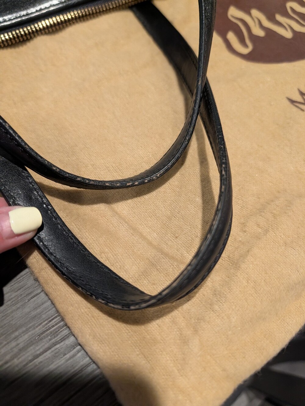Vintage Monsac Black Leather Top-Zip Shoulder Tote - Picture 9 of 10